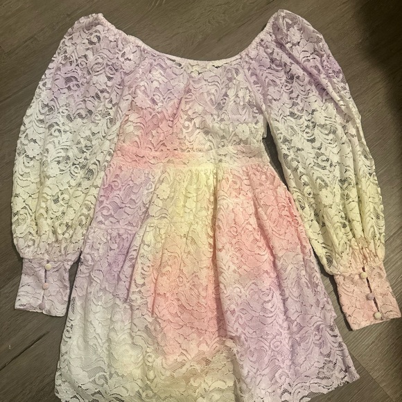 LoveShackFancy Multicolor Lace Kids Dress